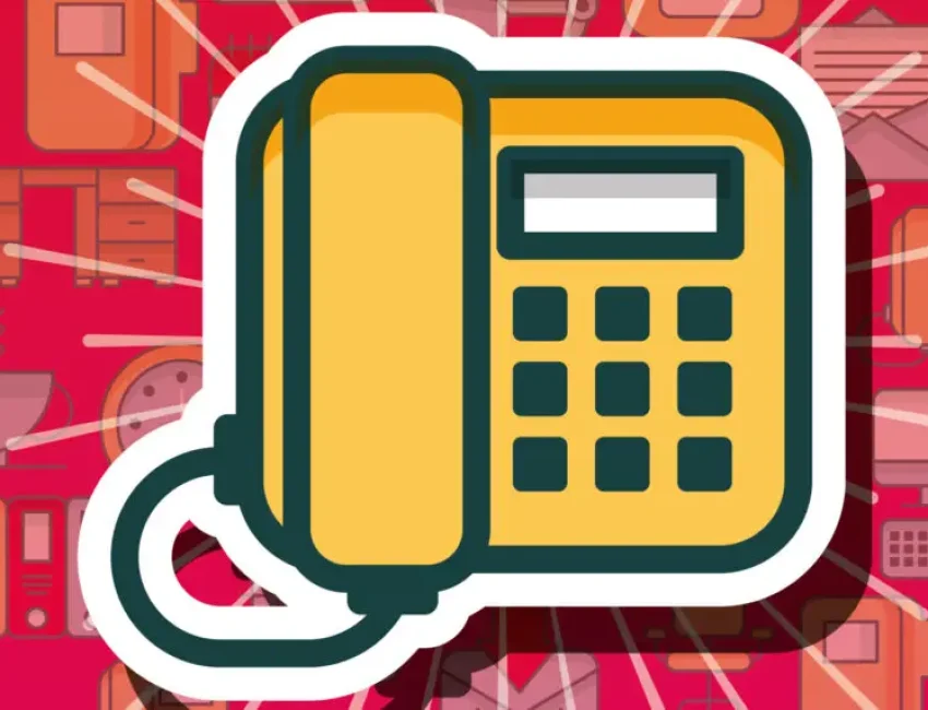 telephone device call communication office vector illustration