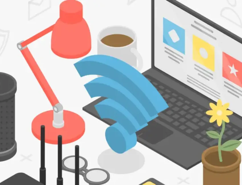 Router modem concept background. Isometric illustration of router modem vector concept background for web design